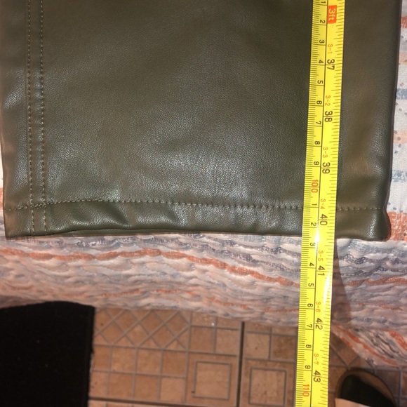 Green Faux Leather Pants - Picture 7 of 15